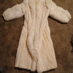 Long women's fur coat